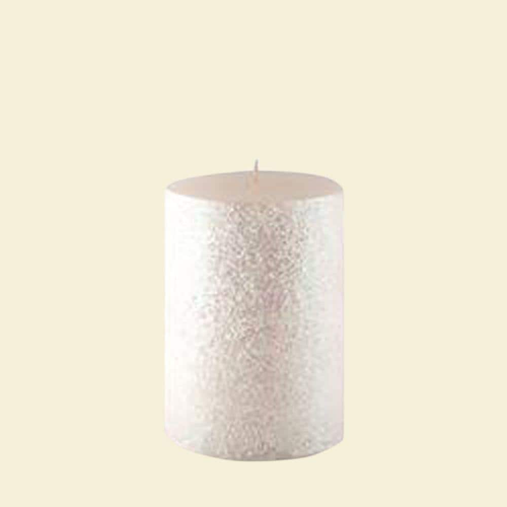 Zest Candle 3 In X 4 In Metallic White Glitter Pillar Candle Bulk 12 Box Cpz 166 12 The Home Depot