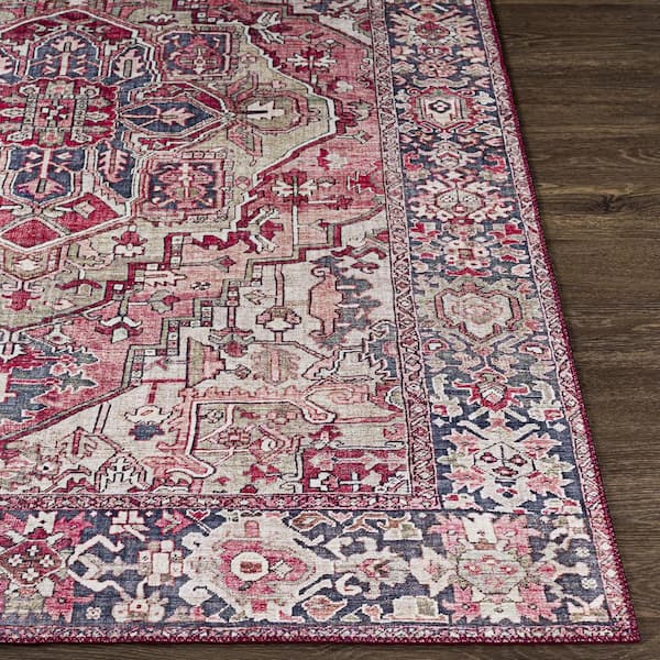 Rhene Burgundy Doormat 2 ft. x 4 ft. Indoor Area Rug