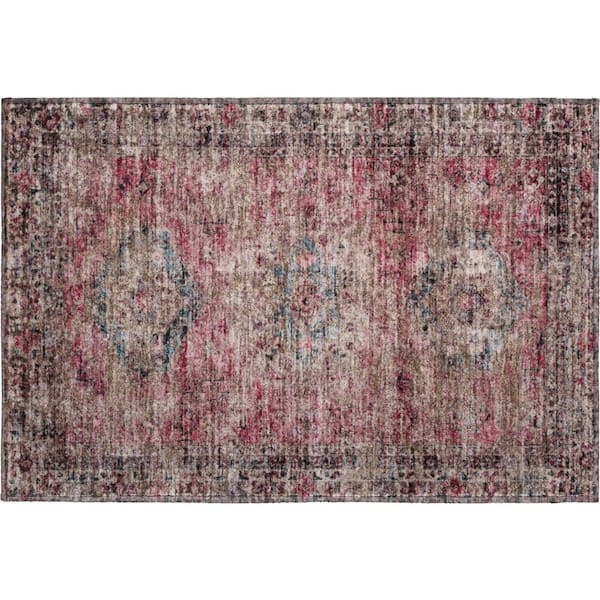 Mayfield Premium Machine Washable Abstract AMF2170 Pink 2 ft. x 3 ft. Accent Rug