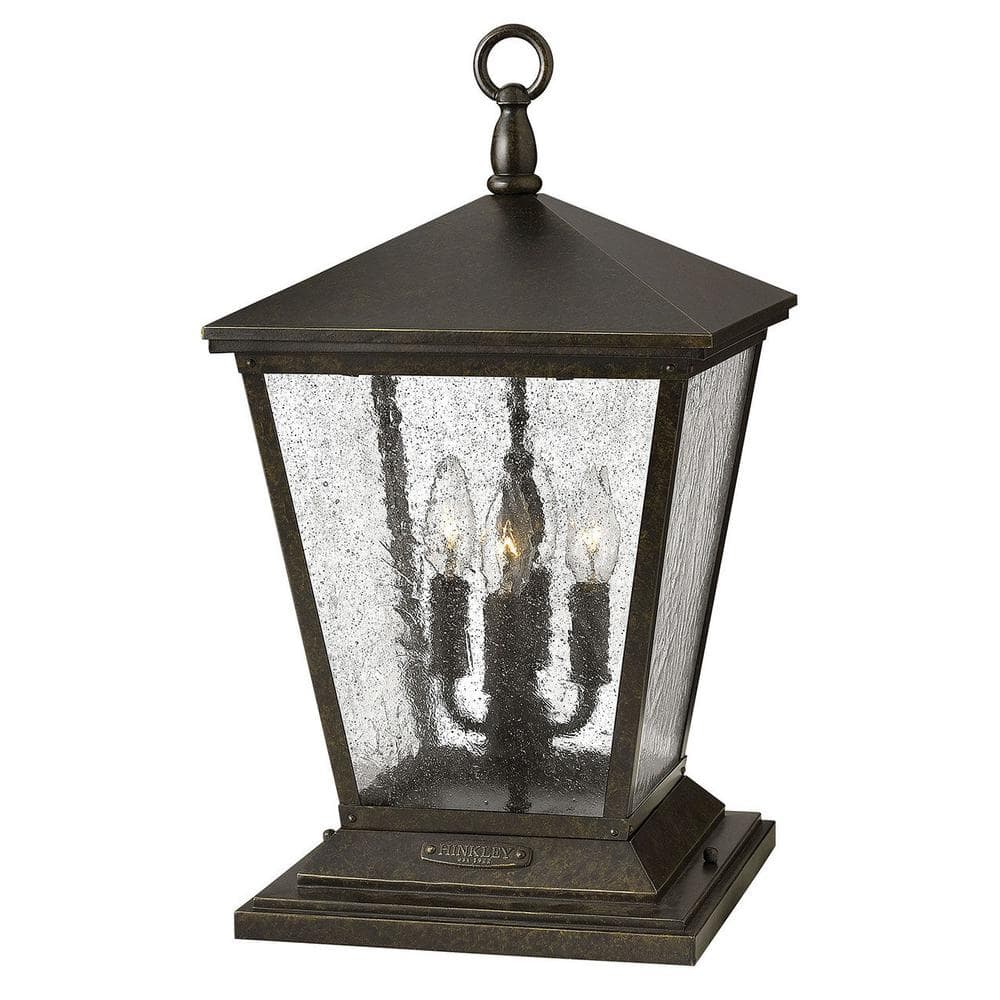 Regency Bronze 4-Light LED Pathway Lantern with Clear Seedy Glass