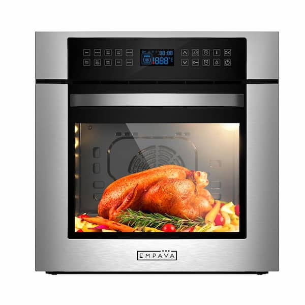 Empava 24 in. Single Electric Wall Oven With Convection Fan in Stainless Steel