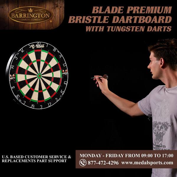 Barrington Blade Premium Staple-Free Bristle Dart Board With.