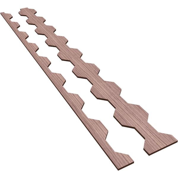 Ekena Millwork Pontiac 47 in. H x 0.25 in. W Slatwall Panels in Walnut 17-Pack