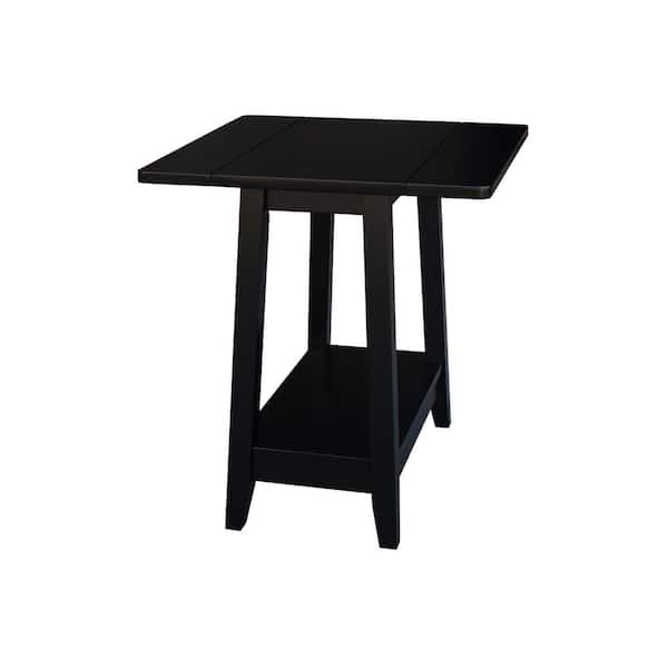 International Concepts 22 in. Black Square Dropleaf Side Table