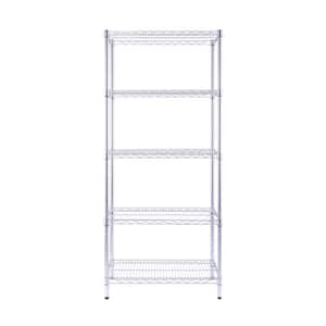 Chrome 5-Tier Steel Commercial Garage Storage Shelving Unit (18 in. x 30 in. x 72 in.)