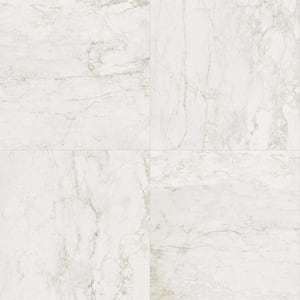Signet Oro White 47.24 in. x 47.24 in. Marble Look Satin Porcelain Floor and Wall Tile (30.98 sq. ft./Case)