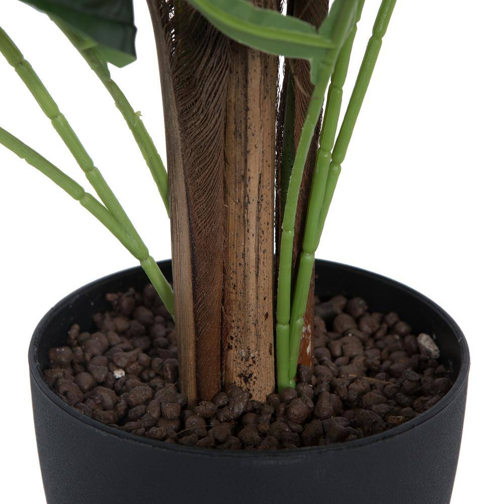 Outdoor Faux Fern Floor Plant in Black Planter, 59" Real Touch Leaves