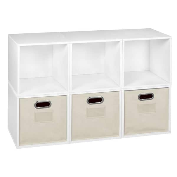 Regency 26 in. H x 39 in. W x 13 in. D White Wood 9-Cube Organizer ...