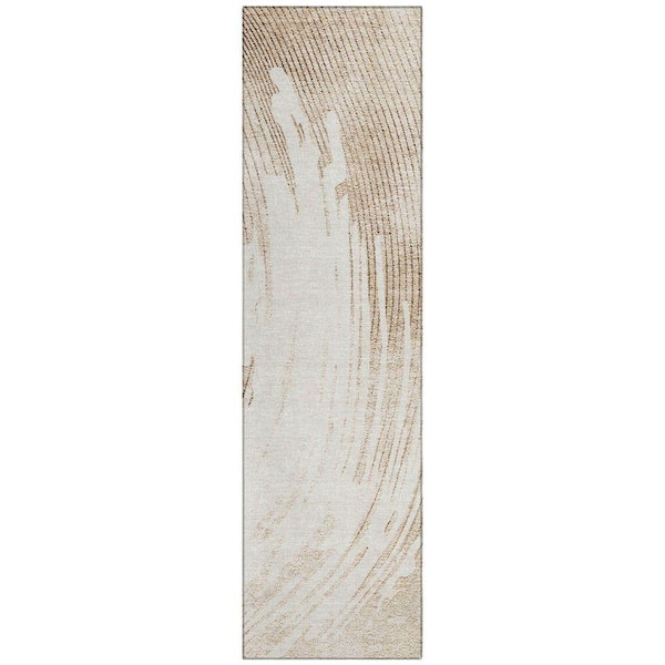 Chantille Machine Washable Indoor/Outdoor Abstract ACN2133 Brown 2 ft. 3 in. x 7 ft. 6 in. Runner Rug