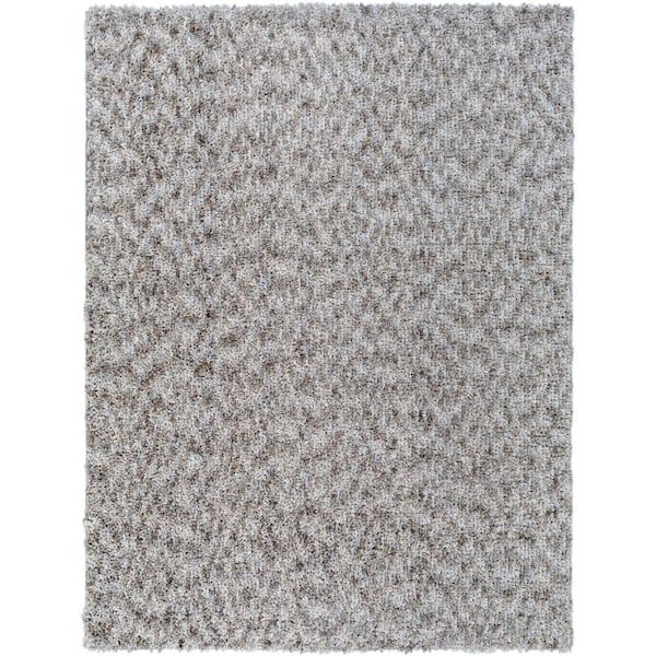 Livabliss Ultra Shag Gray Modern 5 ft. x 7 ft. Indoor Area Rug