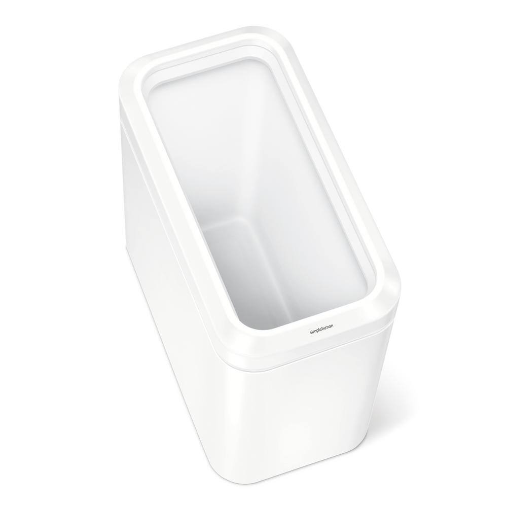White 25L Slim Open Top Stainless Steel Trash Can