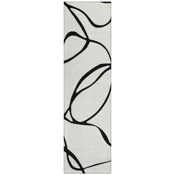 Chantille Machine Washable Indoor/Outdoor Abstract ACN999 White 2 ft. 3 in. x 7 ft. 6 in. Area Rug
