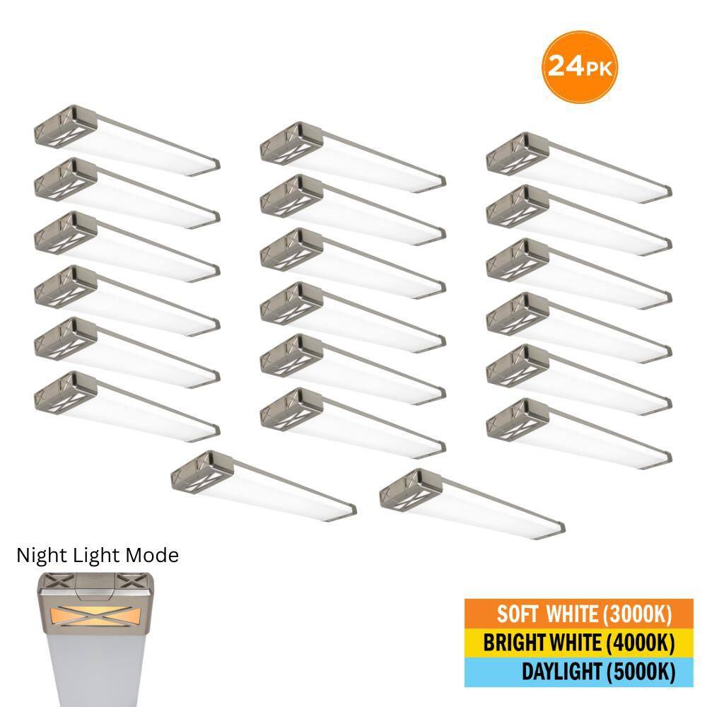 24-Pack 4 ft. Brushed Nickel Decorative End Caps 5250LM 75W Integrated LED Wraparound Light Adjustable CCT Night Light price history on PriceWatchPro
