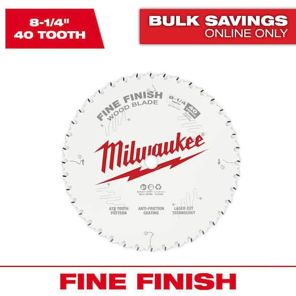 Milwaukee 8-1/4 in. x 40-Tooth Carbide Fine Finish Circular Saw Blade