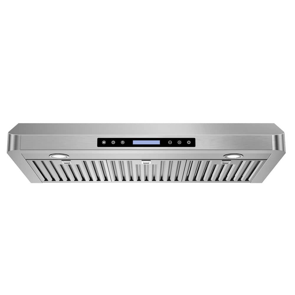 42 in. 900 CFM Ducted Under Cabinet Range Hood with 3 Venting Options, Remote, Touch Control LCD in Stainless Steel