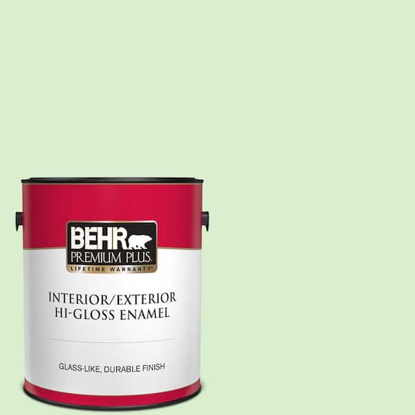 BEHR PREMIUM PLUS 1 gal. #430A-2 Seafoam Spray Hi-Gloss Enamel Interior/Exterior Paint
