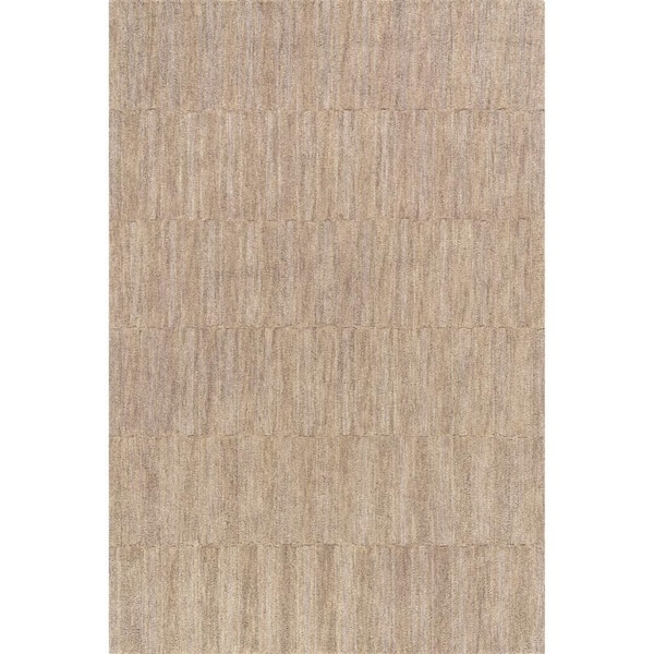 Starke Checked Wool Beige 10 ft. x 14 ft. Indoor/Outdoor Patio Rug