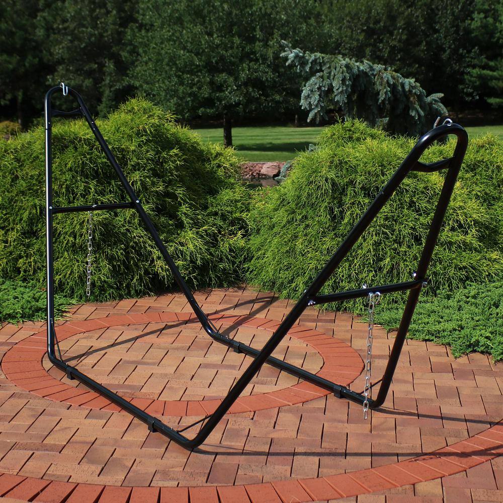 Black Powder-Coated Steel Universal Hammock Stand for 9 to 14 Feet