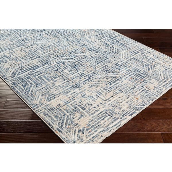 Amore Navy 3 ft. x 10 ft. Modern Indoor Runner Rug