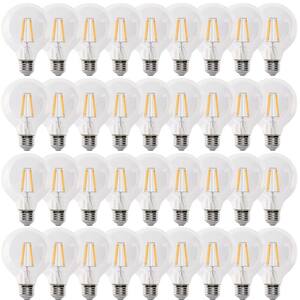 100-Watt Equivalent G25 Globe Dimmable Filament Clear Glass E26 LED Vintage Edison LIght Bulb, Soft White 2700K 36-Pack)