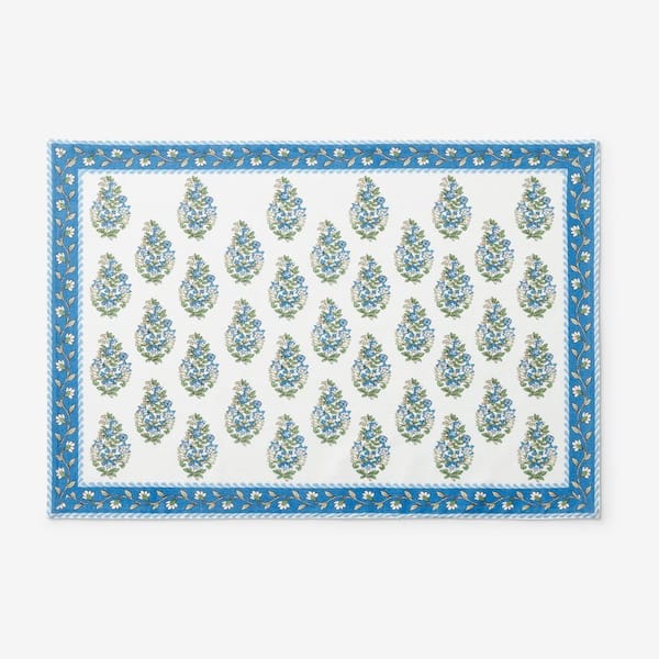 The Company Store Neroli Tabletop 20 in. W x 1 in. H Blue Place Mat (Set of 4)