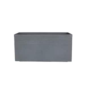 31.5 in. L Slate Gray Lightweight Concrete Modern Rectangle Outdoor Planter