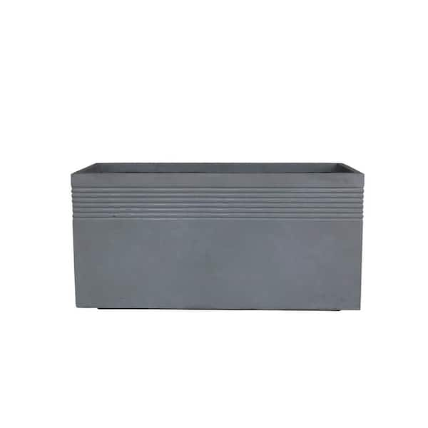 KANTE 31.5 in. L Slate Gray Lightweight Concrete Modern Rectangle Outdoor Planter