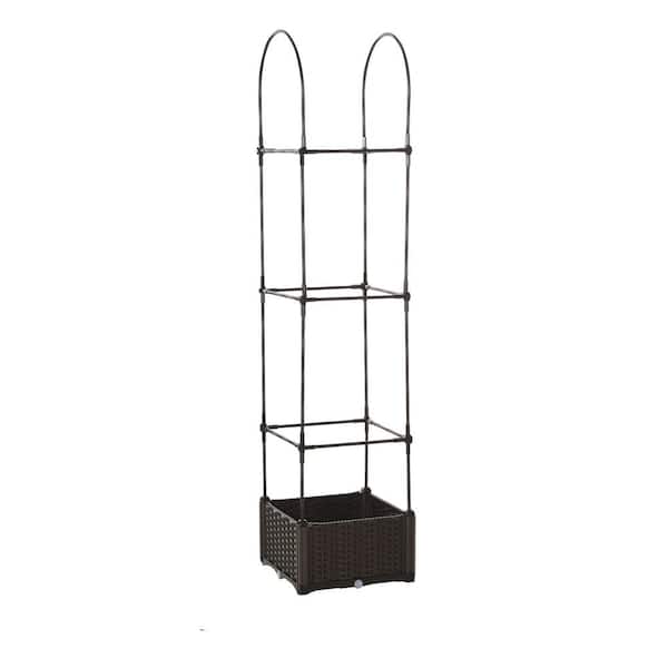Siavonce Garden Bed with Trellis, Metal Self-Watering Planter Box, Tomato Planters for Climbing Plants Vegetable Vine Flowers