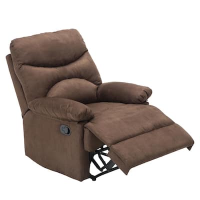 Brown Manual Standard Recliner with Massager