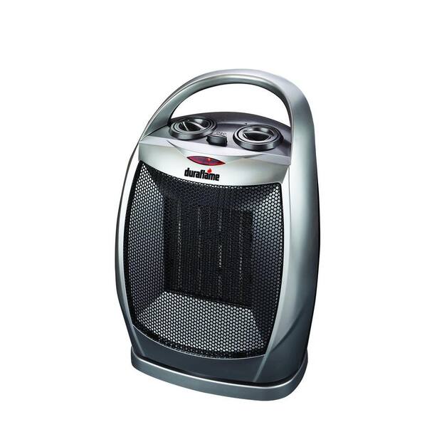 Duraflame 4,600 BTU Ceramic Electric Portable Electric Desktop Heater with Oscillation - Gray