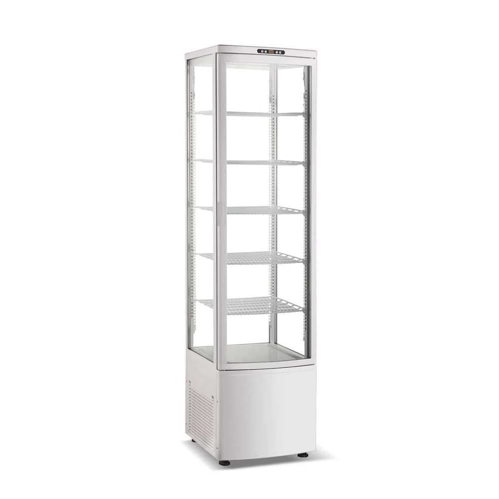 20.5 in. 10.5 cu. ft. Commercial Upright Display Refrigerator Refrigerated Display Case with Wheels in White