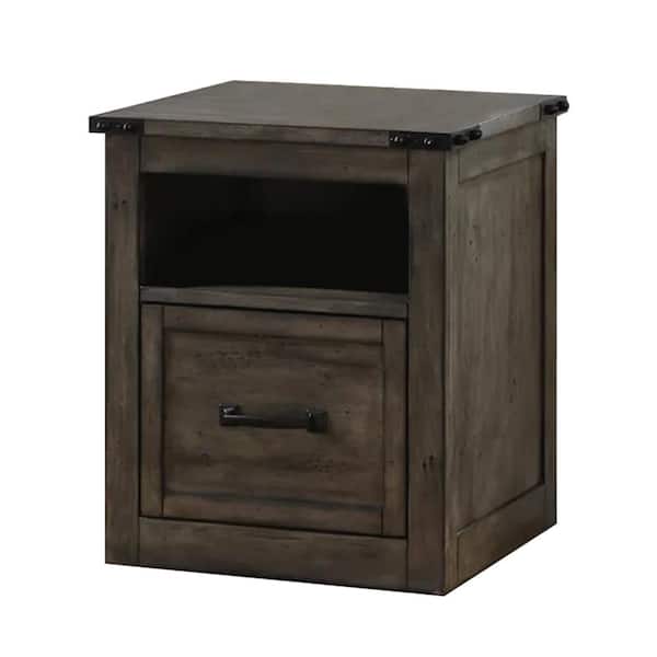 Bridgevine Home Storehouse Smoked Grey 1-Drawer File Cabinet