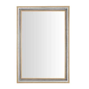 Large Rectangle Galvanized Antiqued Farmhouse Accent Mirror (41 in. H x 28 in. W)