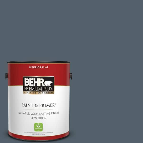 BEHR PREMIUM PLUS 1 gal. #ECC-35-3 Thunder Bay Flat Low Odor Interior Paint & Primer