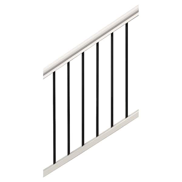 Premium 3 in x 68.35 in. x 36 in. White and Black Composite Stair Rail