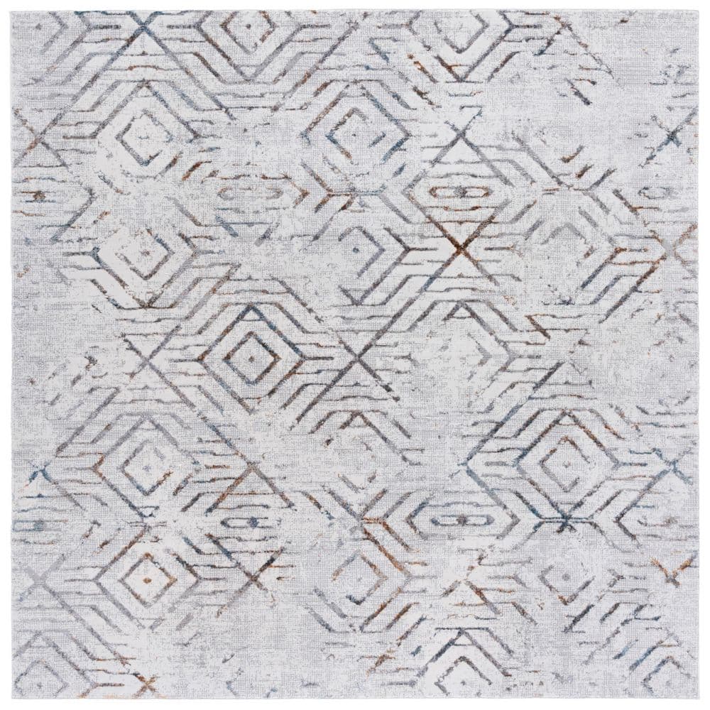 Sonoma 7 ft. x 7 ft. Gray/Ivory Distressed Diamond Square Area Rug price history on PriceWatchPro