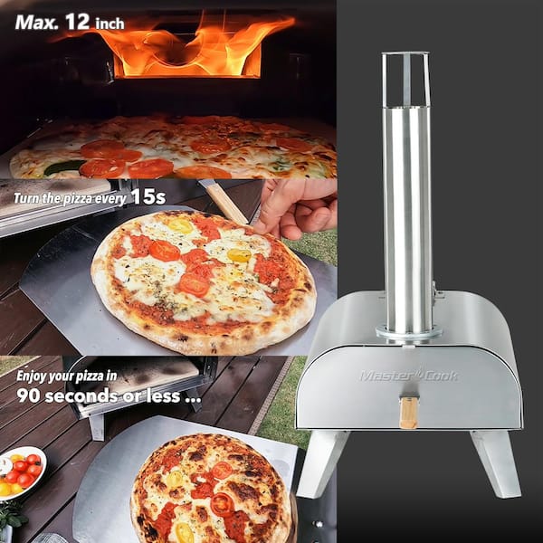 BIG HORN OUTDOORS Pizza Ovens Wood Pellet Pizza Oven Rapid Heating  Stainless Steel Portable Oven Pizza Grill Pizza Maker 
