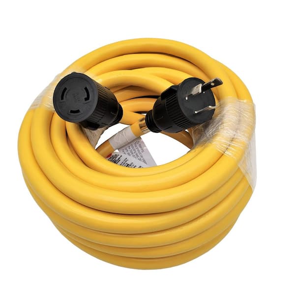 36 ft. 10/3 30 Amp 125-Volt Twist Lock NEMA L5-30 Indoor/Outdoor Generator Extension Cord (L5-30P to L5-30R),Yellow