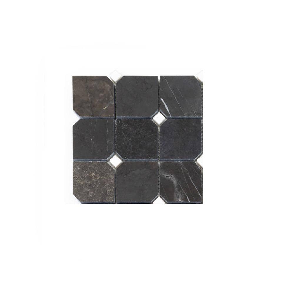Take Home Tile Sample - Fortune Black 4 in. x 4 in. Basketweave Polished Black/White Marble price history on PriceWatchPro