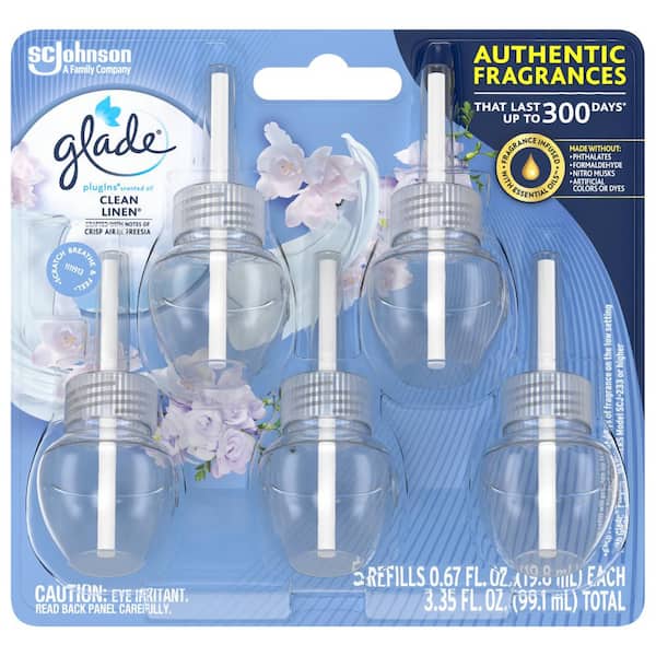 Glade PlugIns Scented Oil Refill Clean Linen, Essential Oil