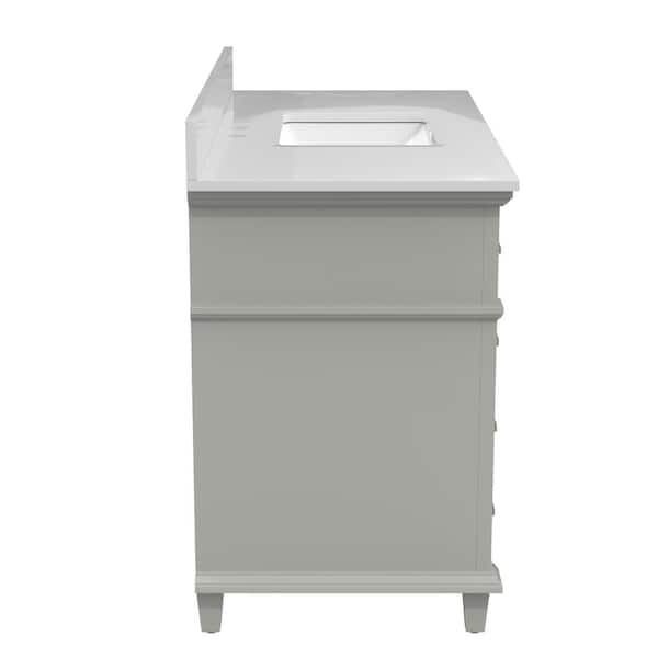 Comfystyle Solid-Wood 36 in. W x 22 in. H x 38 in. D Bath Vanity in Gray  with White Stone Top, Cabinet and Single Sink HO11SBV3600FSGXMSX - The Home  Depot