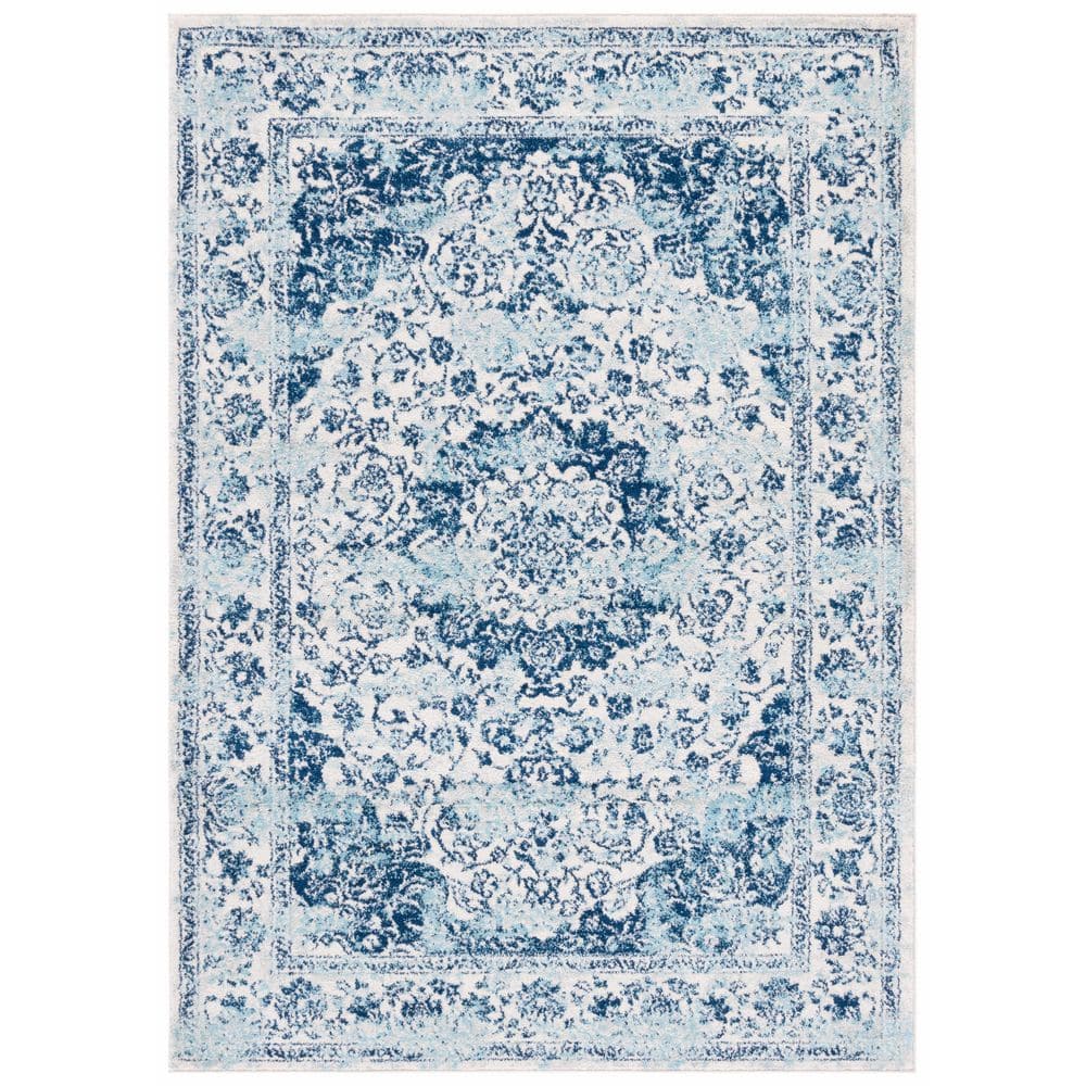 Tulum 8 ft. x 10 ft. Ivory/Blue Distressed Abstract Floral Area Rug price history on PriceWatchPro