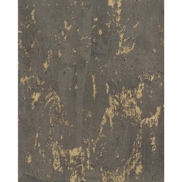 Black Metallic Tungsten Vinyl Wallpaper, 27 in. x 27 ft.