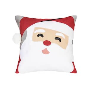 Red Jolly Santa Claus Christmas Throw Pillow