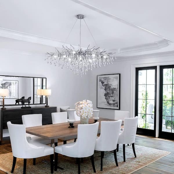 Hot Modern Crystal Chandelier Contemporary Nickel Vintage, dining, foyer, island