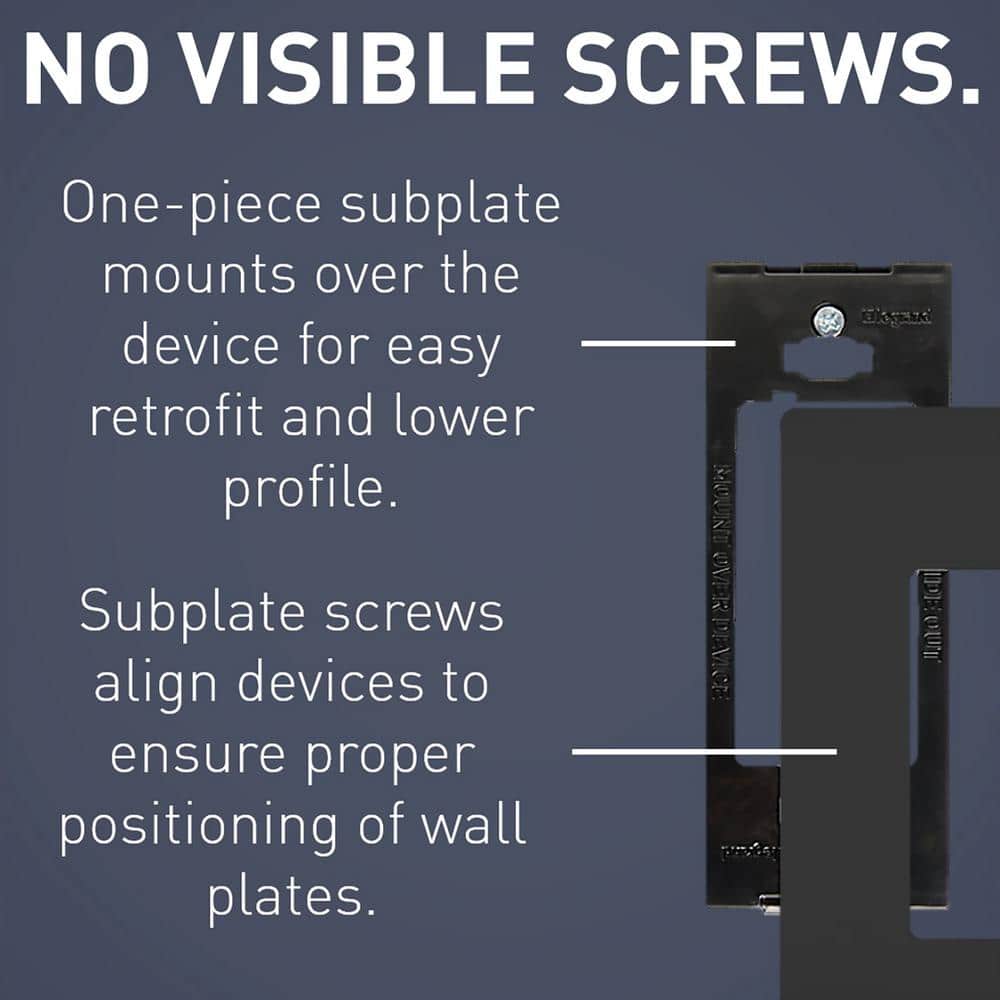 Black 2-Gang Screwless Polycarbonate Wall Plate