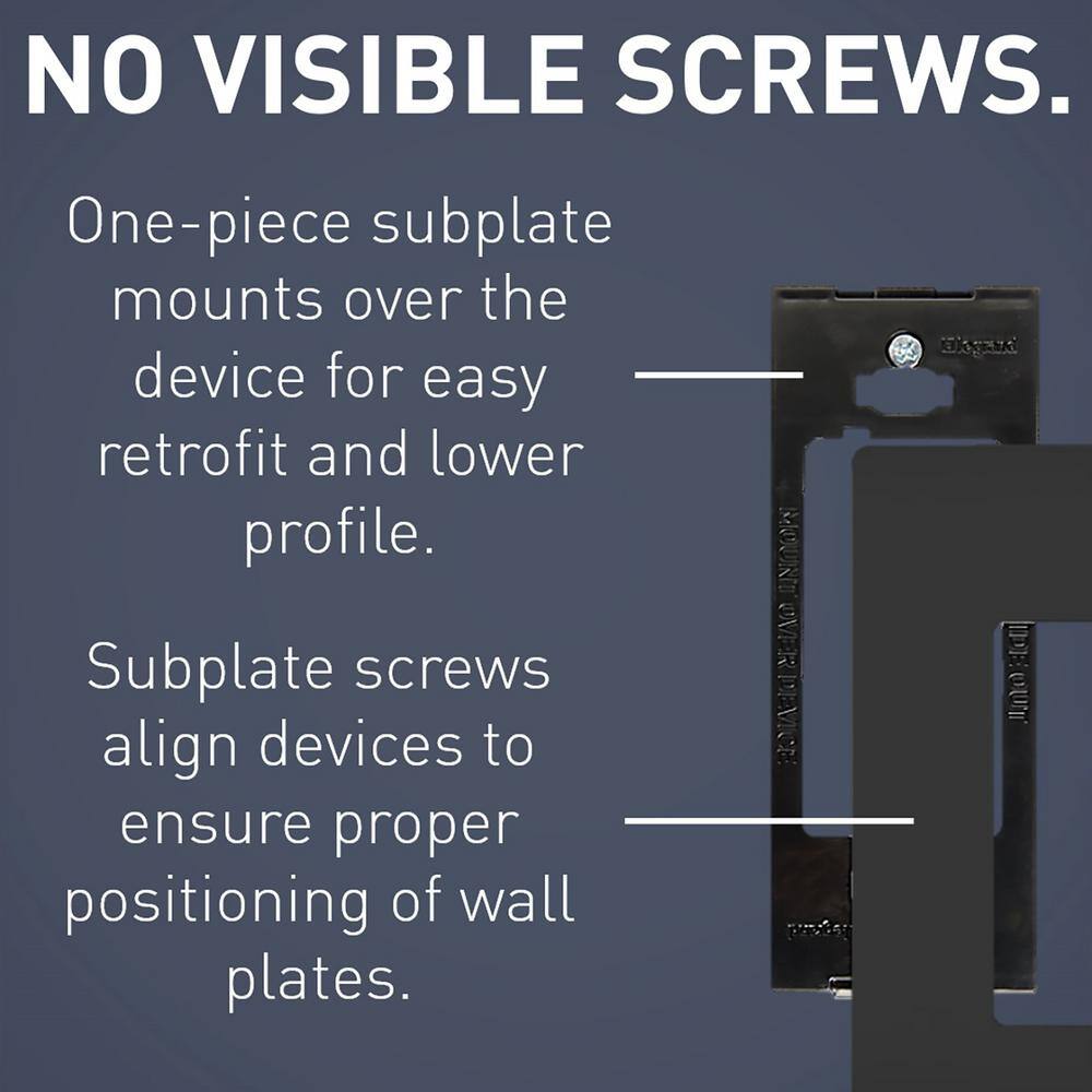 Black 6-Gang Screwless Polycarbonate Wall Plate