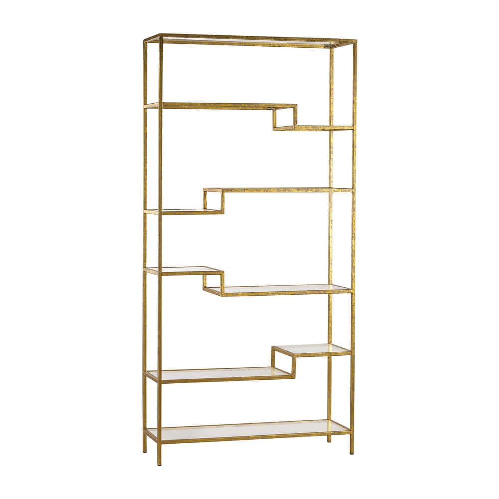 Titan Lighting 74 in. Gold Metal 10shelf Accent Bookcase with Open