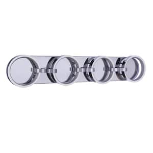 Context 32.88 in. 4-Light Chrome Finish Integrated LED Vanity Light Bar with Ring Shaped Lights