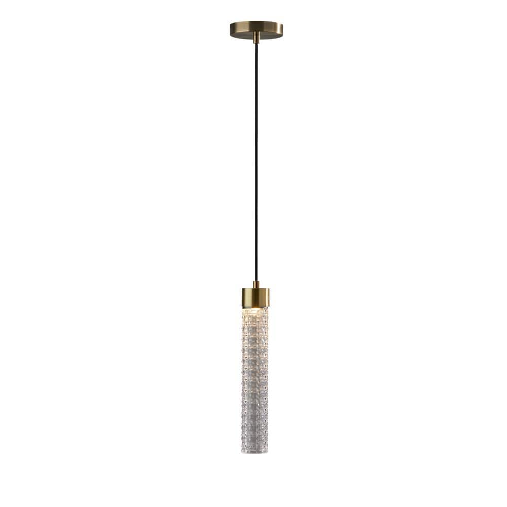 Harriet Mini LED Pendant in Antique Brass with Hand-Blown Glass